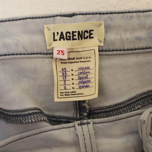 L'agence Margot Tie Dye High Rise Skinny 25 Light Wash Abyss Blue Jeans NWT B95 - Picture 6 of 6